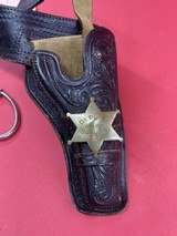 Cowboy Holster, Belt, 2 sets of Cuffs and Sheriff's Badge - 4 of 6