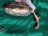 G & JW Hawklsley Brass/Copper Flask + Brass Barrel Flint Boot Pistol - 9 of 10