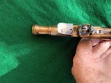 G & JW Hawklsley Brass/Copper Flask + Brass Barrel Flint Boot Pistol - 4 of 10