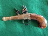 G & JW Hawklsley Brass/Copper Flask + Brass Barrel Flint Boot Pistol - 3 of 10