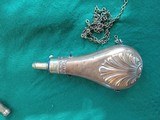 G & JW Hawklsley Brass/Copper Flask + Brass Barrel Flint Boot Pistol - 5 of 10