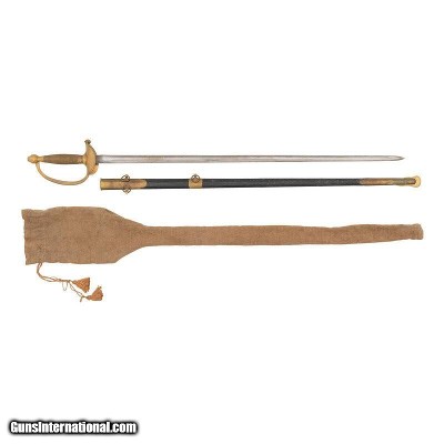 1864 Dated Ames U.S. Model 1840 NCO Sword with Scabbard & Cloth Bag CIVIL WAR