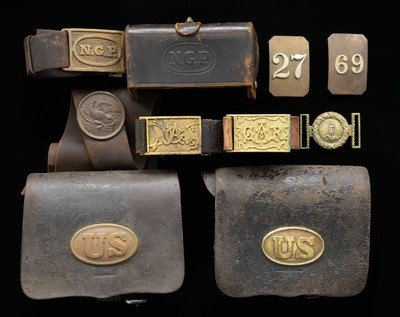 US CIVIL WAR, Indian War and GAR Cart Boxes, Buckles.... MAY SELL SEPERATE.... LAYAWAY?