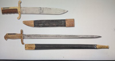 LOT OF 2: US CIVIL WAR Navy DAHLGREN BOWIE BAYONET & An 1870 ROLLING BLOCK BAYONET.... WILL SELL SEPERATELY - Image 1 of 9