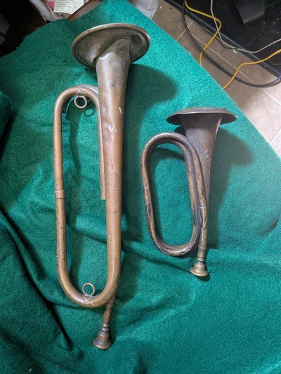 2 Brass Bugles. Civil War and WWI...Well Worn...Great Display Pieces - Image 2 of 2