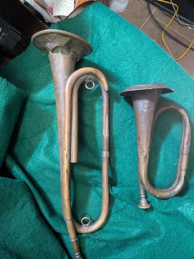 2 Brass Bugles. Civil War and WWI...Well Worn...Great Display Pieces - Image 1 of 2