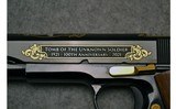 Colt ~ 1911 Engraved Tomb of the Unknown Soldier Collector Addition ~ .45 ACP - 3 of 12