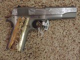 COLT ENGRAVED 1911 STAINLESS 38 SUPER - 2 of 9