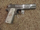 COLT 1911 BRUSHED STAINLESS 38 SUPER ENGRAVED - 2 of 4