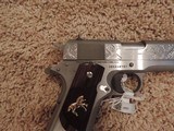 COLT 1911 BRUSHED STAINLESS 38 SUPER CUSTOM ENGRAVED - 6 of 6