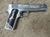 COLT 1911 GOVERNMENT 38 SUPER CUSTOM ENGRAVED POLISHED SLIDE***SOLD - 2 of 6