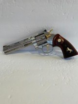 COLT PYTHON SP6WTS 6 INCH 357 MAG - CUSTOM HAND ENGRAVED WITH GOLD ACCENTS - 1 of 10