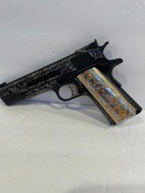 COLT O5873A1 NATIONAL MATCH GOLD CUP 38 SUPER CUSTOM HAND ENGRAVED THE ROSE - 2 of 9