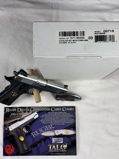 RUGER SR1911CMD-ANM 1 OF 100 TALO 45 COMMANDER W/KNIFE - Image 7 of 8