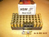 45 Colt
box of 325gr +P "bear loads" by HSM
and box of 255 gr swc (100 rounds total) - 2 of 5