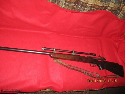 H. Lovell bull bbl on military 98 mauser action 22 varminteer (22/250) R.A. Litshert 12x 1930's