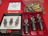 Hornady 38 spec/ 357 magnum and 357 maximum factory new reloading 3 die set + new brass - 1 of 3