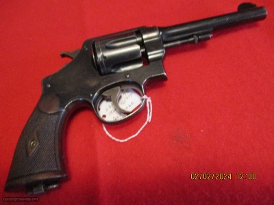 Smith & Wesson model of 1917 COMMERCIAL w/lanyard loop, barrel marked S&W DA 45