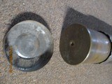 75 mm artillary round complete with outer tin protective/ shipping case dated 1918 (empty and fuze dissassembled) - 2 of 7