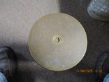 75 mm artillary round complete with outer tin protective/ shipping case dated 1918 (empty and fuze dissassembled) - 4 of 7
