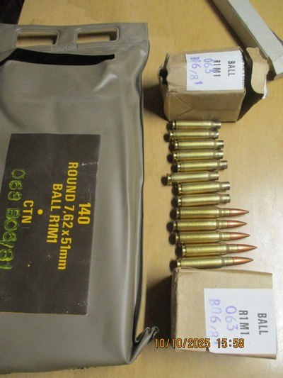 308 Winchester or 7.62x51 NATO new- not reloads -brass case 142gr berdan primed 140