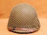 US Korean War Helmet & Liner w/ Original Cover - 2 of 5