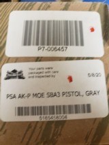 Palmetto State Armory PSA AK-P (MOE Grey/Gray, SBA3 Pistol) - 2 of 2
