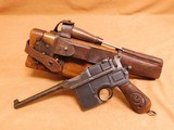 Mauser C96/1896/16 Broomhandle Red 9 (MATCHING STOCK, Harness, German WW1) - 1 of 19