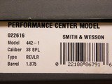 Smith and Wesson Model 442-1 Centennial Airweight Performance Center Pinto J-Frame Snub Nose 38 Spl +P, Black Stainless - 11 of 11