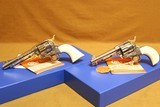 MINT CONSECUTIVE PAIR Colt Single Action Army (Nickel, Ivory & Gold, 45 LC, 4.75