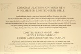LNIB Winchester Model 1886 HIGH GRADE Saddle Ring Carbine (45-70 22-inch) 1 of 201, Davidson's Exclusive Color Case Hardened - 15 of 16