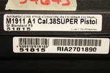 NEW Rock Island Armory M1911-A1 (38 Super, 10 rd, CA APPROVED) 51815 - 2 of 2