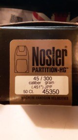 Nolser Partition HG 45 caliber (.451") 300gr JFP-50 bullets-3 boxes - 1 of 3