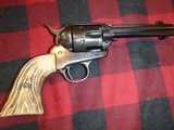 Colt SAA 4&3/4 Very Good bore and action Real stag grips old refinish on frame - 1 of 9