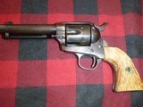 Colt SAA 4&3/4 Very Good bore and action Real stag grips old refinish on frame - 2 of 9