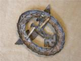 WW2 German Police Cap Eagle and Wreath Badge - 2 of 3