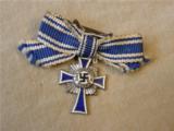 WW2 German Miniature Mother's Cross in Silver - 1 of 3
