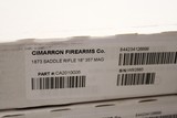 Cimarron Uberti 1873 Lever, 18 inch Octagon BBL Saddle Rifle, Straight Stock, Checkered Walnut, New in Factory Box - 2 of 9