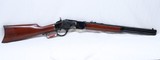 Cimarron Uberti 1873 Lever, 18 inch Octagon BBL Saddle Rifle, Straight Stock, Checkered Walnut, New in Factory Box - 1 of 9