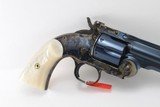 Uberti Schofield by Taylor, 45 Long Colt, 7 inch bbl, Charcoal Blue/case hardened Finish, Factory Im. Pearl Grips, factory box and case. - 4 of 5