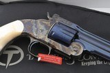 Uberti Schofield by Taylor, 45 Long Colt, 7 inch bbl, Charcoal Blue/case hardened Finish, Factory Im. Pearl Grips, factory box and case. - 6 of 7