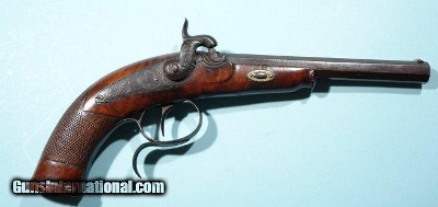 SOUTHERN PERC. DERINGER TARGET PISTOL ATTRIBUTED TO WM. SCHNEIDER OF MEMPHIS CIRCA 1850.