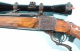 FABULOUS CUSTOM ENGRAVED GOLD INLAID RUGER NO. 1 SINGLE SHOT 6MM
REM. CAL RIFLE WITH LEUPOLD 12X SCOPE. - 2 of 7