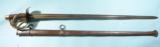 FRENCH 1ST EMPIRE AN XI/XIII HEAVY CAVALRY SABER AND SCABBARD. - 1 of 5