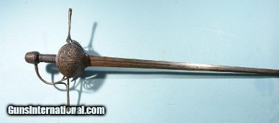 SUPERIOR SPANISH CUP HILT RAPIER BY ALONZO DE CABA CA. LATE 17TH CENTURY. 