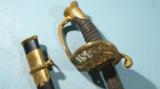 RARE AMES U.S./G.G.S./1861 INSPECTED MODEL 1850 STAFF & FIELD OFFICER’S SWORD AND SCABBARD. - 3 of 9