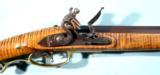 CONTEMPORARY CARVED FLINTLOCK LONGRIFLE .45CAL FULLSTOCK WITH PATCHBOX BY MERCHANT, WITH ACC. - 6 of 10