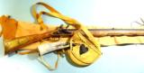 CONTEMPORARY CARVED FLINTLOCK LONGRIFLE .45CAL FULLSTOCK WITH PATCHBOX BY MERCHANT, WITH ACC. - 1 of 10