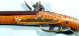 CONTEMPORARY CARVED FLINTLOCK LONGRIFLE .45CAL FULLSTOCK WITH PATCHBOX BY MERCHANT, WITH ACC. - 8 of 10