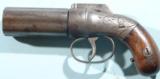 SCARCE ALLEN THURBER & CO. WORCESTER POCKET PEPPERBOX WITH EARLY INTEGRAL SHIELD DATED 1845. - 1 of 5